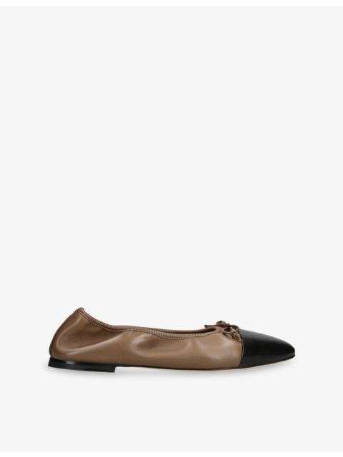 DEAR FRANCES Gala Toe-Cap Leather Ballet Flats