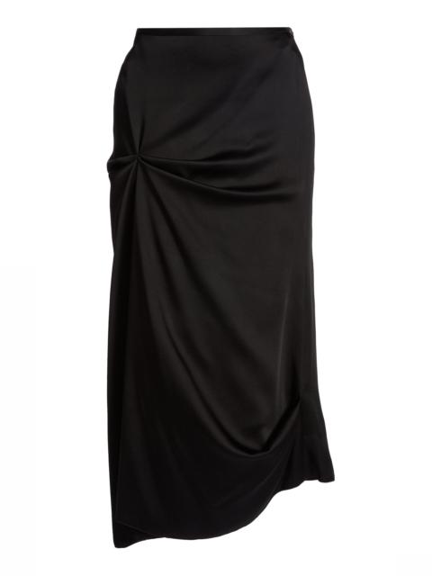 Victoria Beckham Draped Satin Midi Skirt black