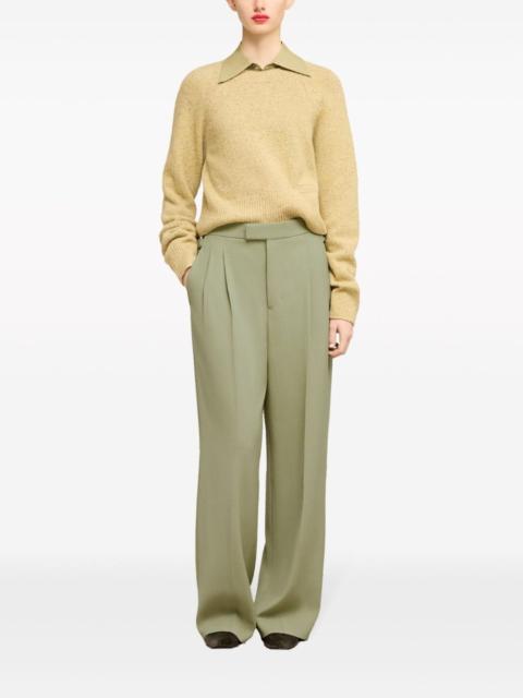 pressed-crease straight-leg trousers