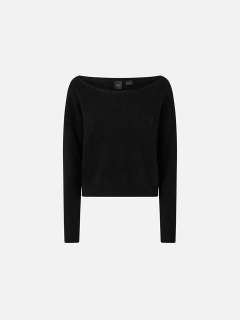 PINKO CASHMERE-BLEND SWEATER WITH EMBROIDERED LOGO