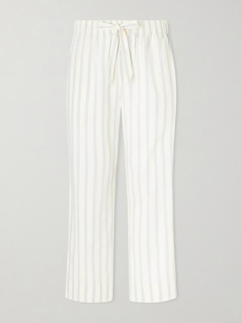 TEKLA Straight-Leg Striped Organic Cotton-Poplin Pyjama Trousers
