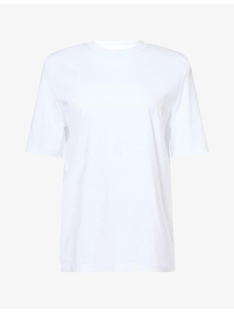 The Frankie Shop Carrington Padded-Shoulder Cotton-Jersey T-Shirt