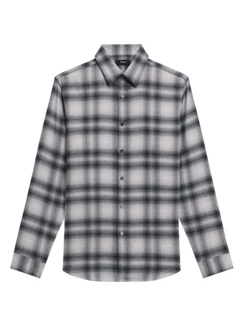 Theory Men's Irving Shadow Plaid Flannel Shirt - Vapor Melange