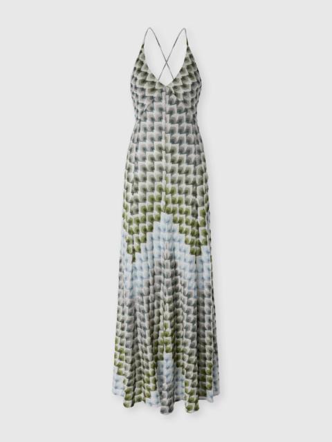 Missoni Long viscose lamé dress with crossed straps