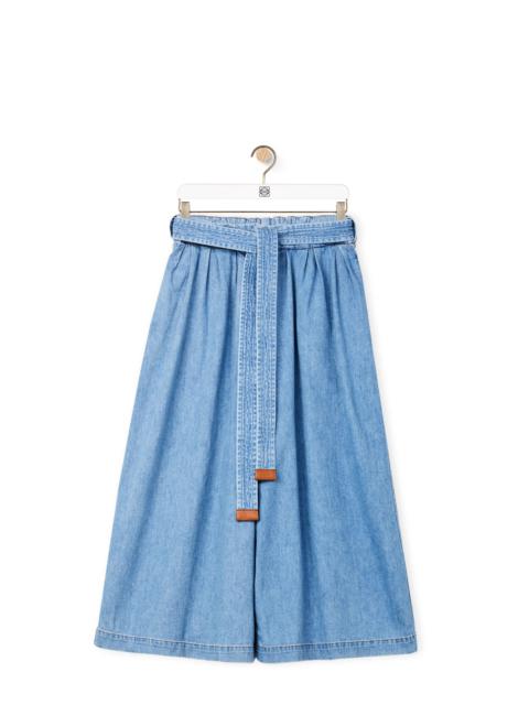Loewe Cropped belted jeans in stone washed denim