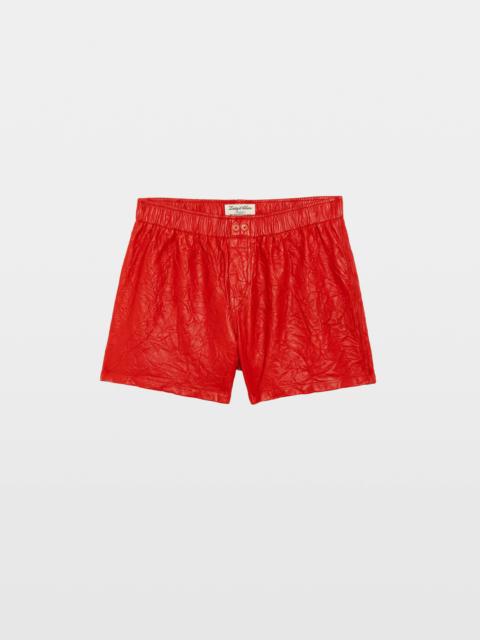 Zadig & Voltaire Pax Crinkled Leather Shorts