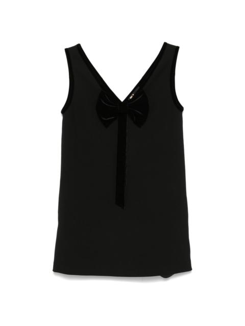 maje velvet-collar pinafore dress