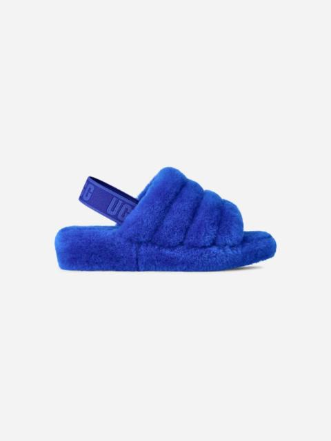 UGG ® Women's Fluff Yeah Slide Sheepskin Slippers in Regal Blue/Dazzling Blue