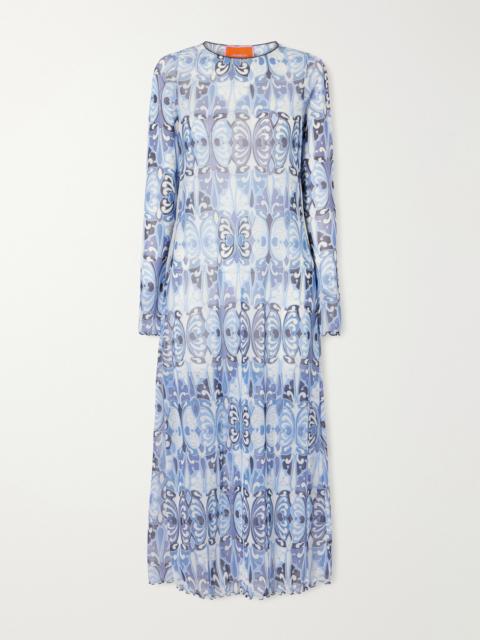 La DoubleJ Slinky Swing Printed Chiffon Midi Dress
