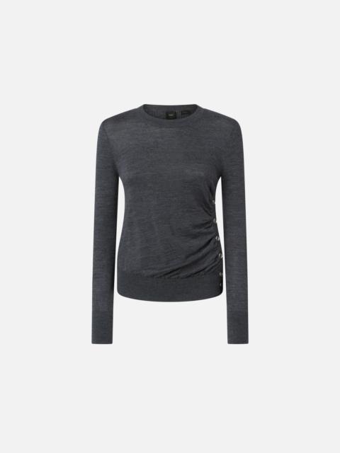 PINKO WOOL SWEATER WITH SIDE BUTTONS