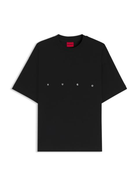 HUGO OVERSIZE-FIT COTTON T-SHIRT WITH BOLD PRINTED LOGO