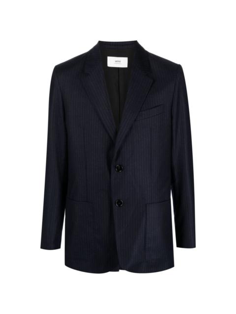 pinstriped single-breasted blazer