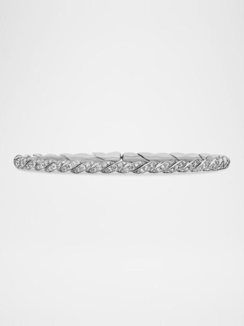 DAVID YURMAN 3.4mm Paveflex 18K White Gold Bracelet with Diamonds