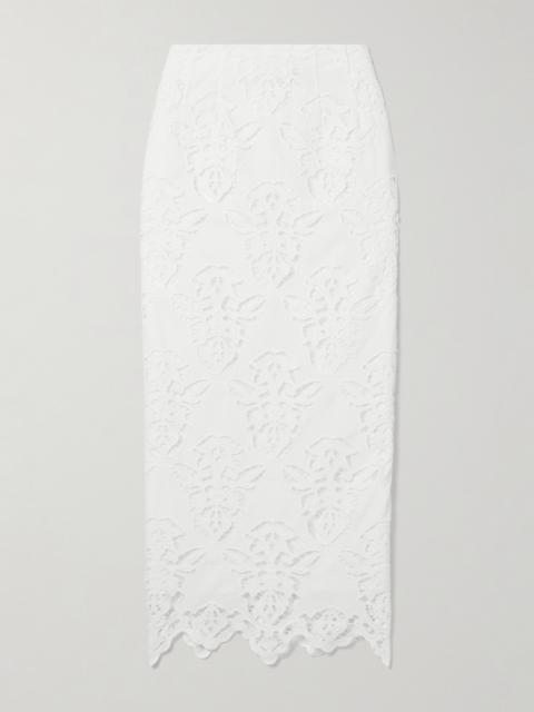 Cara Cara Sienna Broderie Anglaise Cotton-poplin Midi Skirt