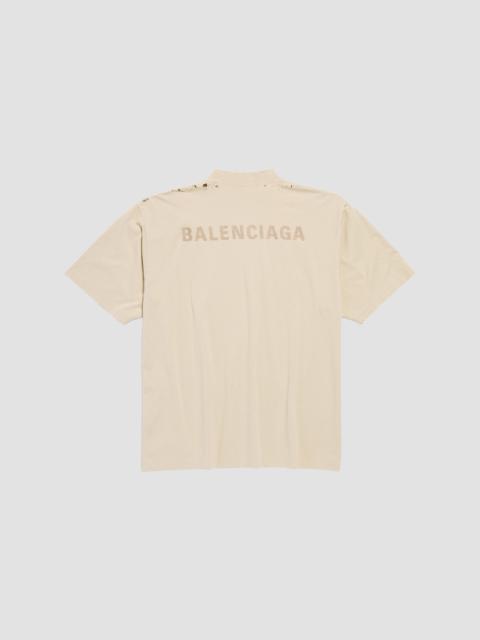 BALENCIAGA Men's Medium Fit T-Shirt - Beige