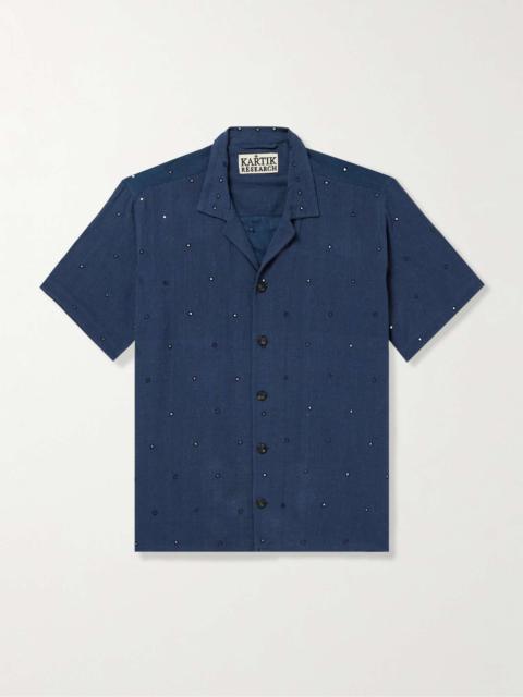 KARTIK RESEARCH Camp-Collar Embellished Cotton Shirt