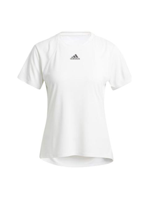 adidas (WMNS) adidas Heatrdy 초점 T 강렬한 훈련 스포츠 짧은 소매 티셔츠 화이트 H20748