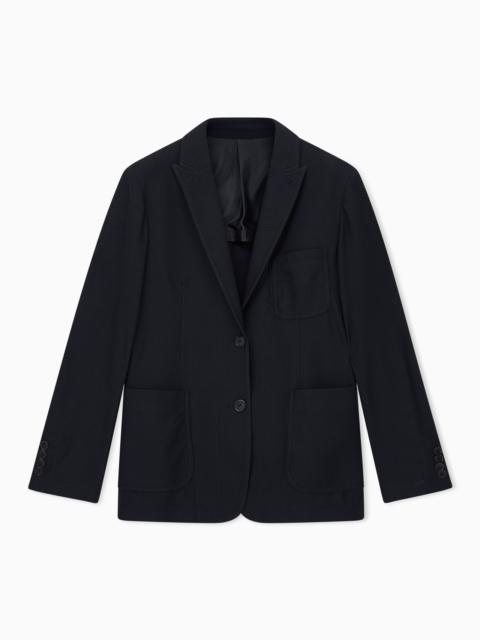 GIORGIO ARMANI BLAZER REGULAR FIT SINGLE-BREASTED IN EMBOSSED MESH