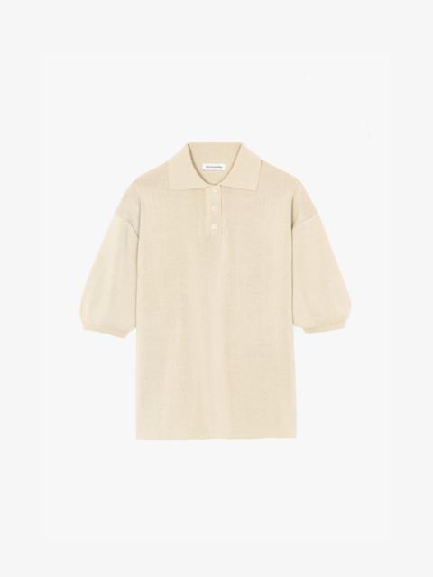 The Frankie Shop Nola Knit Polo Top - Cream