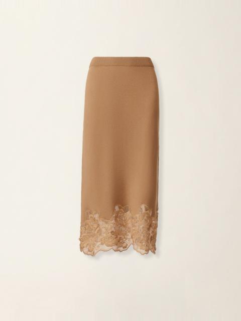 FABIANA FILIPPI Platinum and lace pencil skirt