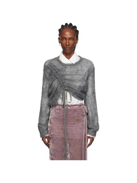 Ann Demeulemeester Gray Zinaida Drawstring Sweater