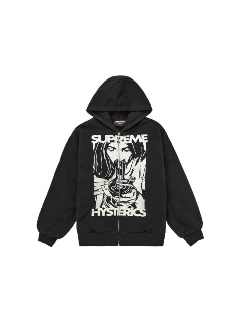 Supreme Hysteric Glamour Thermal Lined Zip Up Hooded Sweatshirt Black