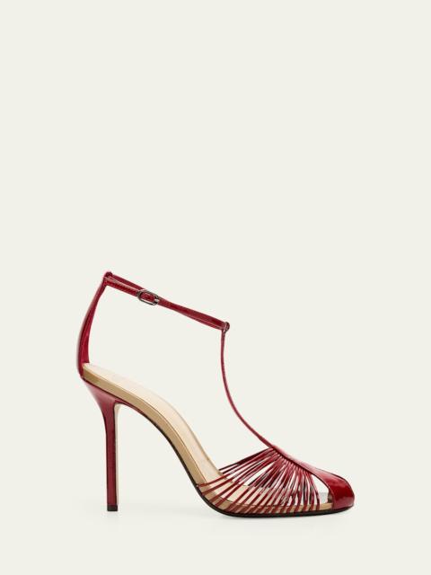 ALEXANDRE BIRMAN 100mm Serena Leather T-Strap Sandals