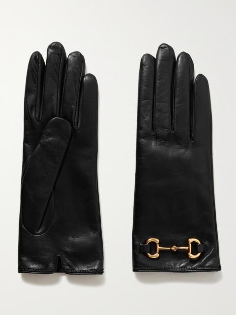 GUCCI Horsebit-detailed Leather Gloves