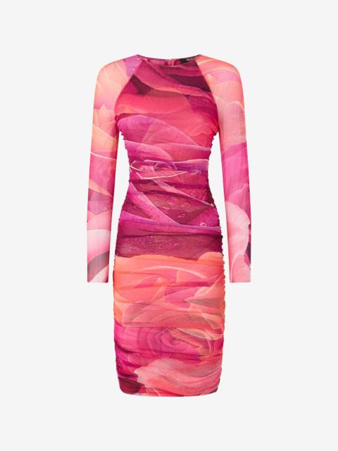 Roberto Cavalli Sheath Dress With Rose Print