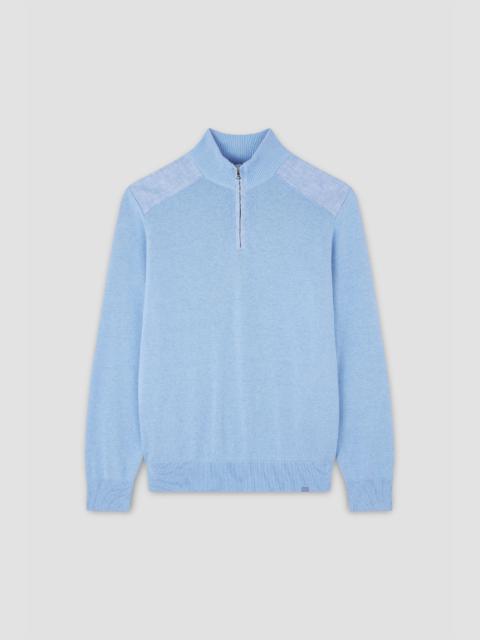Paul & Shark SWEATER IN FRESH COTTON WITH CONTRASTING LINEN DETAILS