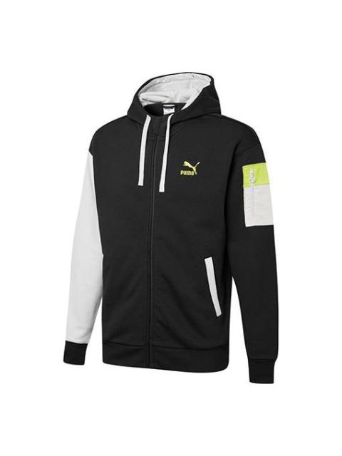 PUMA PUMA Retro Colorblock Knit hooded logo Jacket Black 534813-01