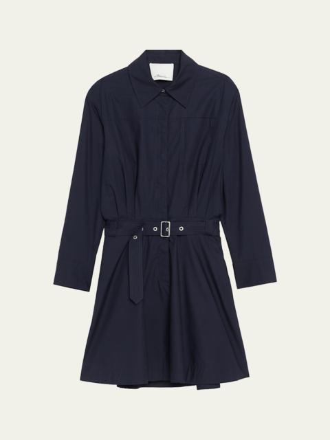 3.1 Phillip Lim Long-Sleeve Belted Cotton Mini Dress