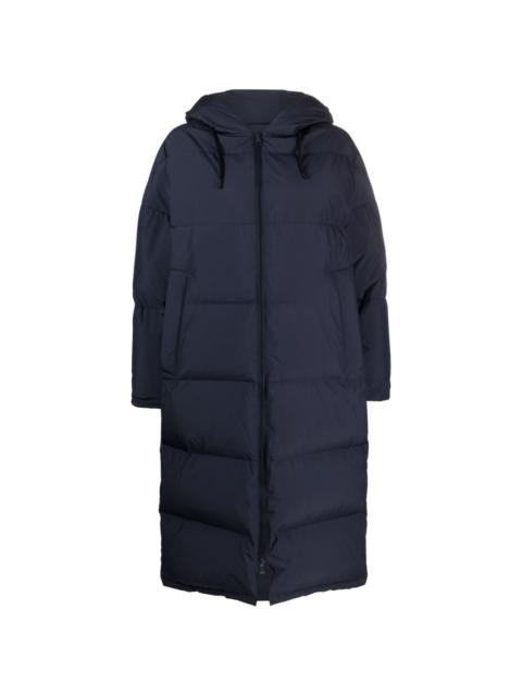 hooded feather-padded coat