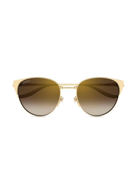 Cartier Women's Panthère Classic 53MM 24K-Gold-Plated Round Sunglasses - Gold Brown