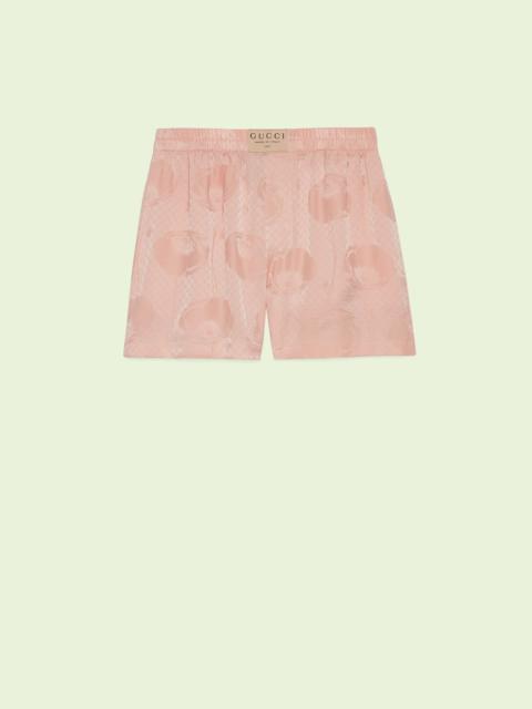 GUCCI Poppies and Interlocking G silk shorts