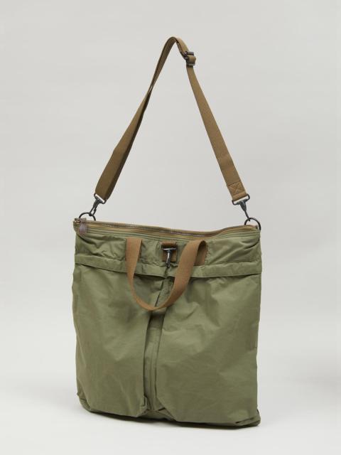 Nigel Cabourn Helmet Bag Mix Cotton Nylon Weather Cloth in Green