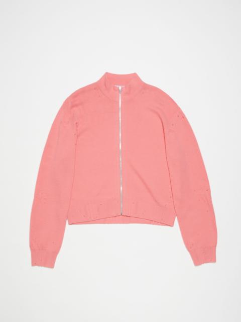 Acne Studios Distressed zip cardigan - Pink