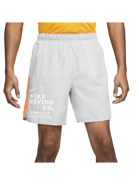 Nike Dri-fit Challenger 18cm Unlined Versatile Shorts "Light Smoke Grey / Bright Mandarin / Black / Summi