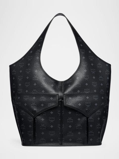 MCM Aren XL Visetos Monogram Shopper Tote Bag