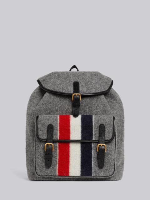 Thom Browne Medium Grey Boiled Wool Stripe Hunting Backpack