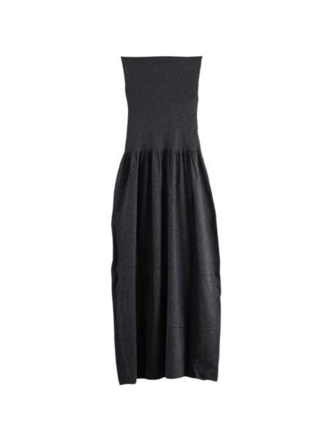 AMOMENTO strapless gathered-waist maxi dress