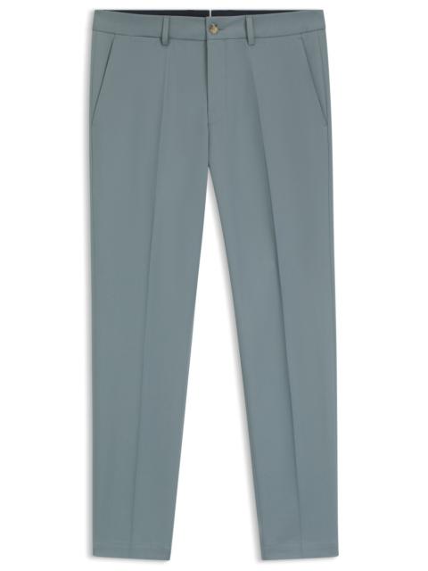 BOSS SLIM-FIT TROUSERS IN COTTON, SILK AND STRETCH
