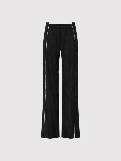 Deconstructed Pinstripe Trousers - Black