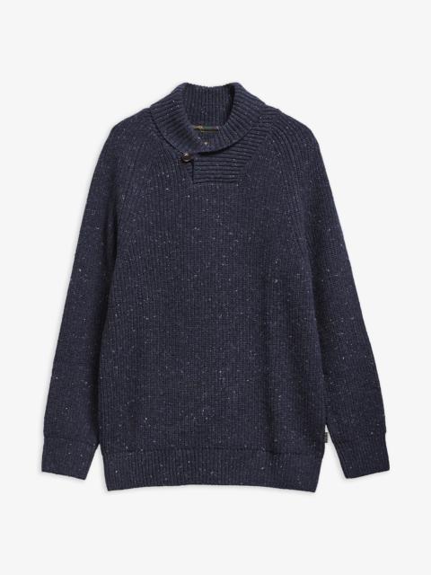 Barbour Essentials Fleck Wool Shawl Neck Jumper