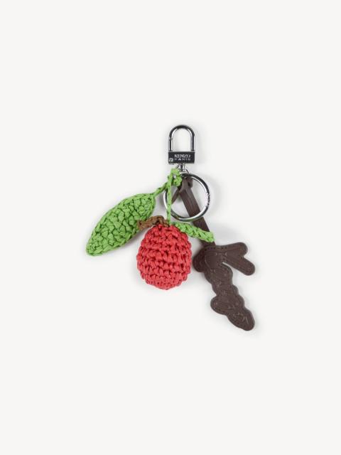 KENZO Charm in raffia and leather