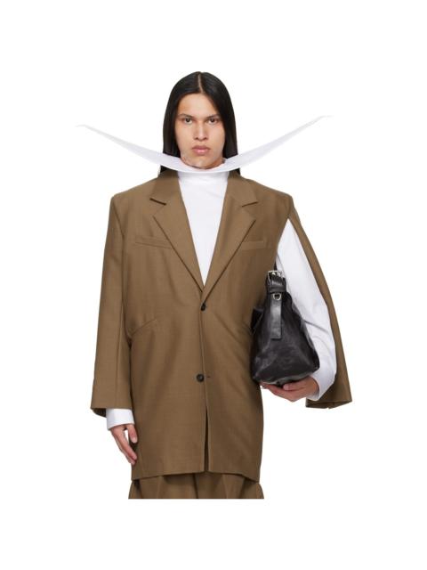 EGONLAB Brown Curved Vent Blazer
