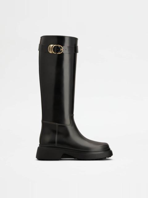 Tod's BOOTS IN LEATHER - GREY