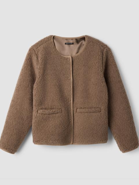 EILEEN FISHER Wool Fluff Round Neck Jacket