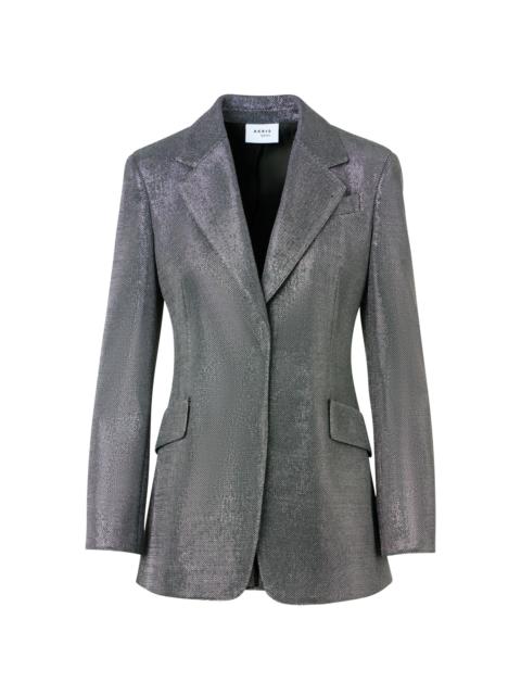 AKRIS Women's Metallic Techno Birdseye Boyfriend Blazer - Brushed Steel