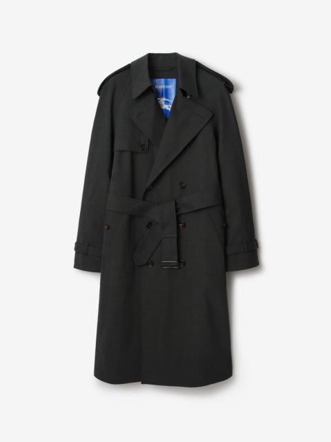 Burberry Long Bonded Stretch Wool Trench Coat